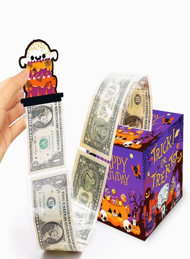 Racenaf Halloween Birthday Party Decorations Money Box - Happy Birthday Money Box for Cash Gift Pull and 30Pcs Transparent Bags for Kids Women Men Girls Boys Halloween Birthday Gift - Image 1